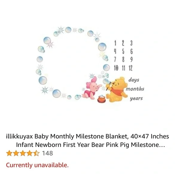 Other Winnie The Pooh Baby Monthly Milestone Blanket Poshmark